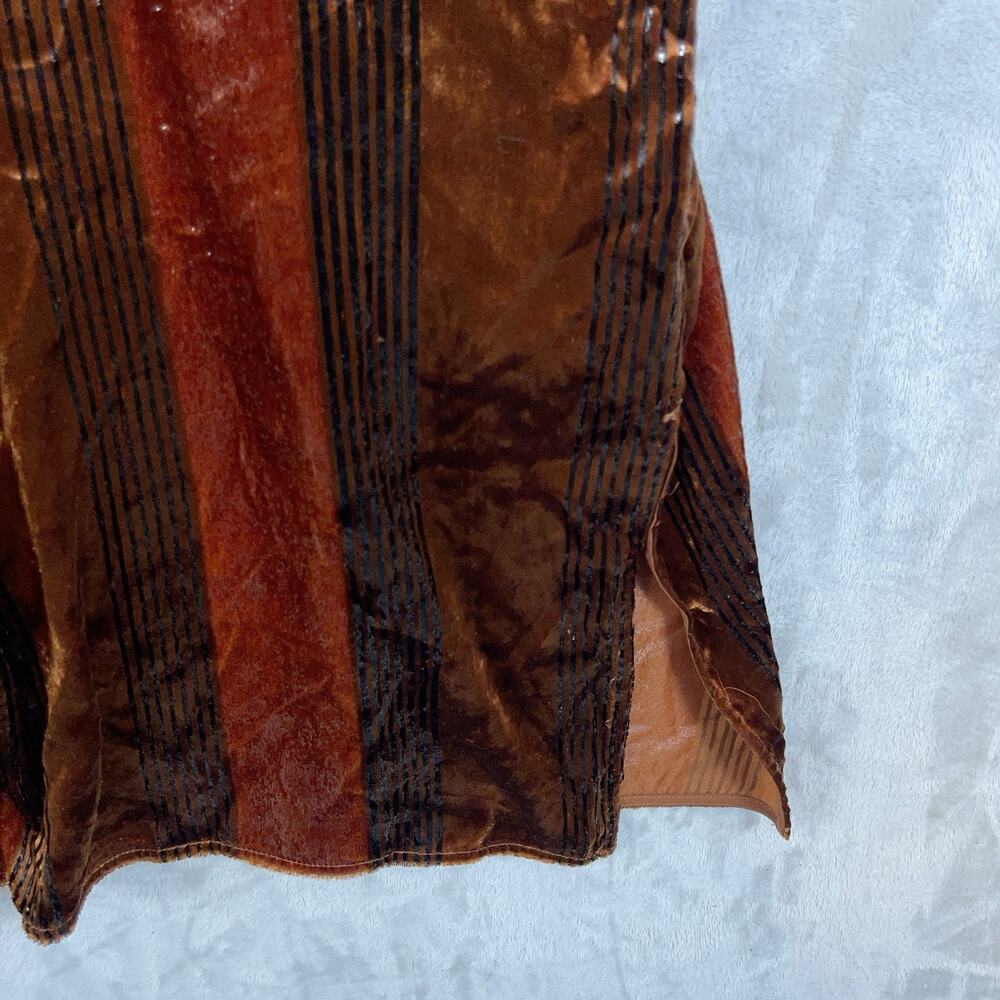 Ett:Twa by Anthropologie Long Velvet Kimono Cardigan M/L Petite Metallic Rust - Picture 7 of 11